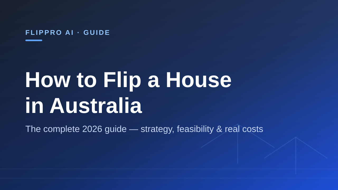 FlipPro AI full property analysis open on an iPhone beside a floor plan, calculator and coffee on a timber desk, representing the process of flipping a house in Australia